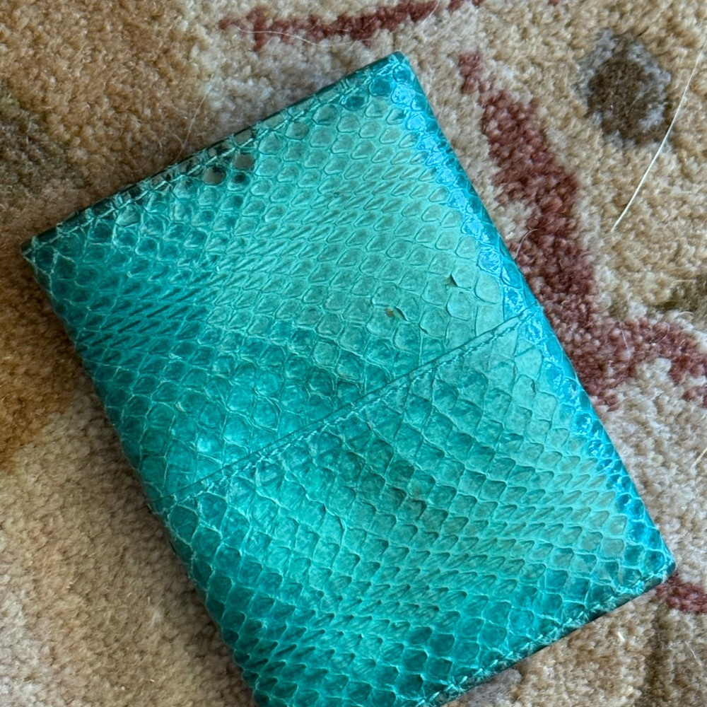 Turquoise Snakeskin Card & Key Organizer - Picture 2 of 10